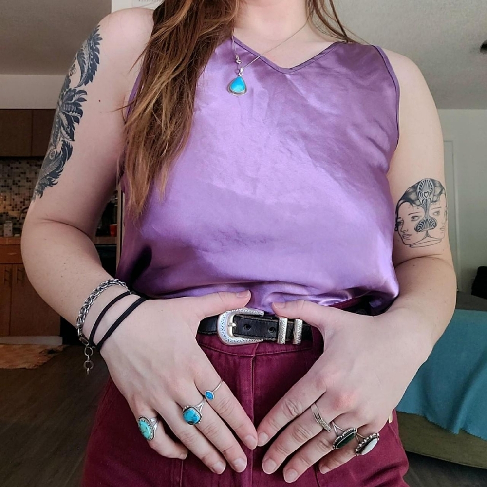 Vintage Satin Purple Top